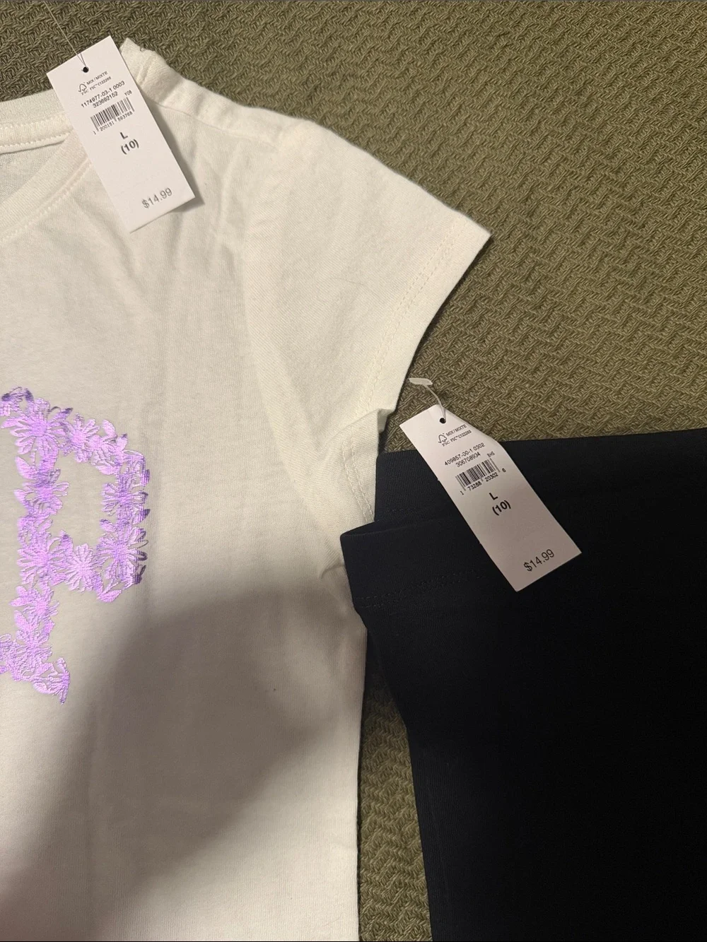 GAP White Tee with Purple Floral Logo
